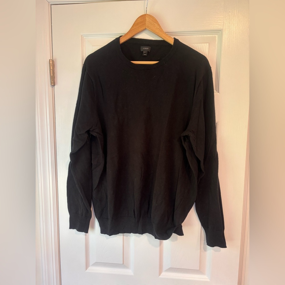 J.Crew men's black cotton and cashmere blend sweater size large